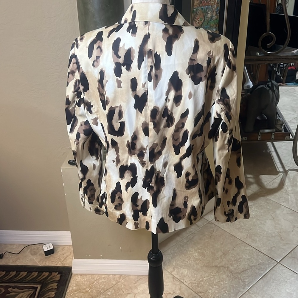Brown and Black Animal Print Blazer - Picture 4 of 7
